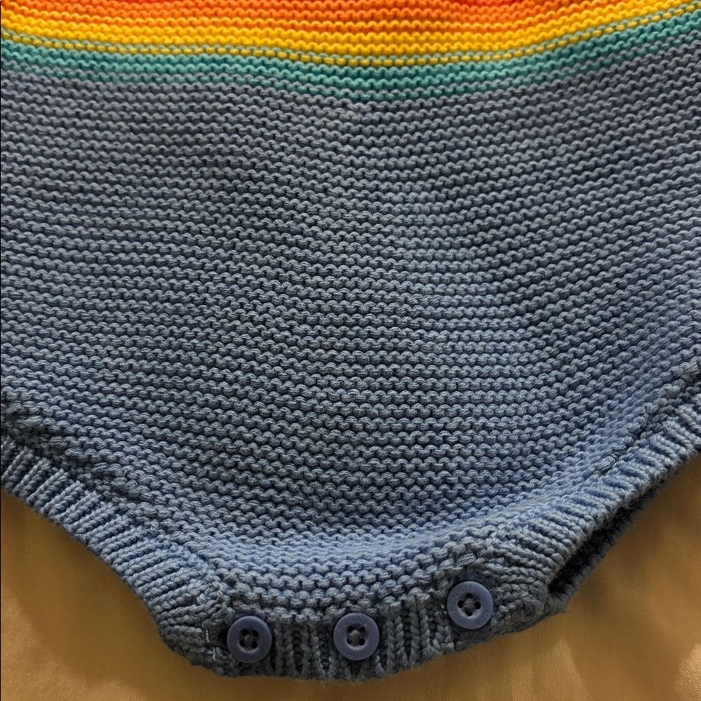 Blue and Yellow Kids One Piece Bodysuit - Picture 3 of 8